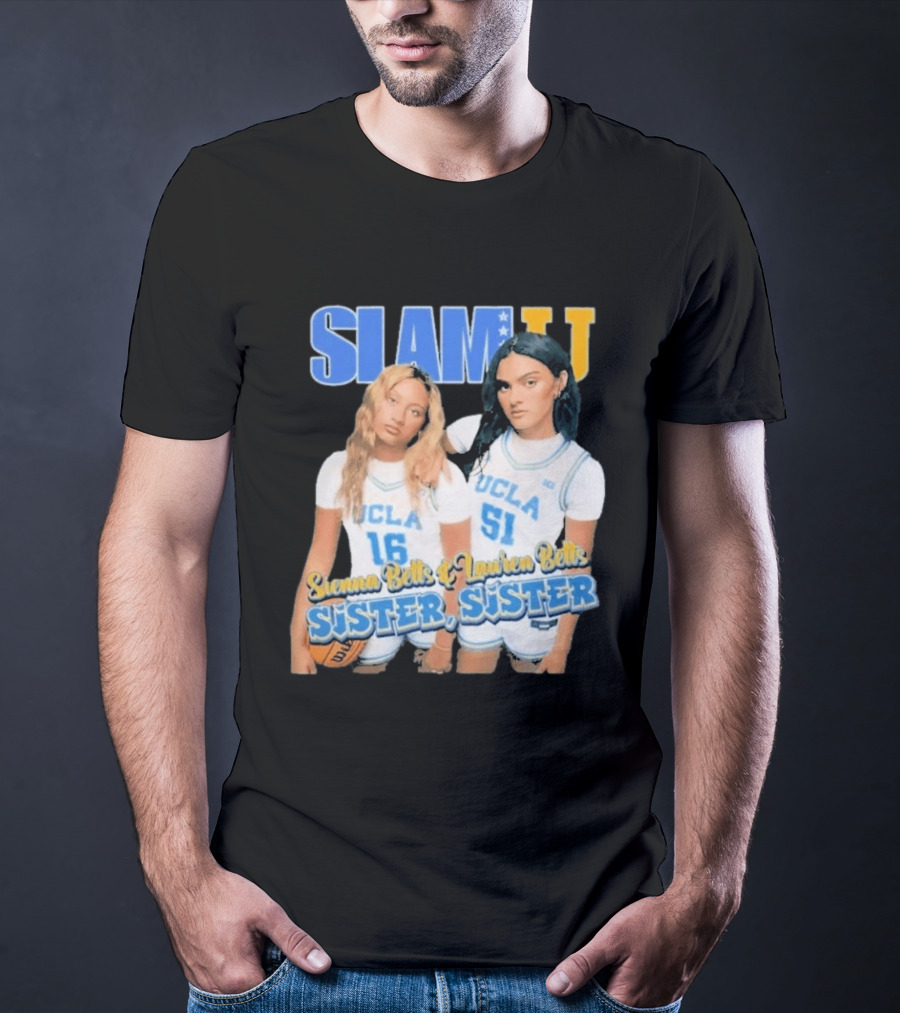 UCLA Bruins Basketball Betts Sisters Sienna Lauren Slam Sister T-Shirt