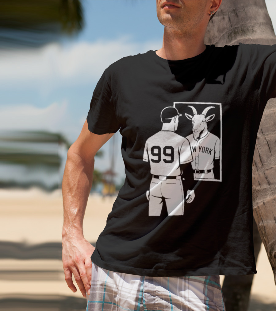 Aaron Judge GOAT Reflection New York Yankees Baseball 99 T-Shirt