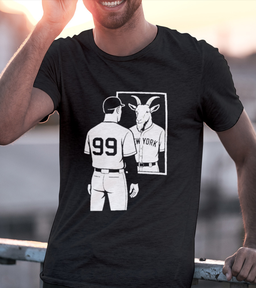 Aaron Judge GOAT Reflection New York Yankees Baseball 99 T-Shirt