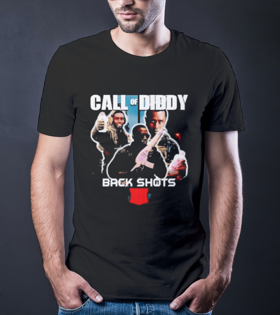 Call Of Diddy Back Shots Bootleg Action Parody Game T-Shirt