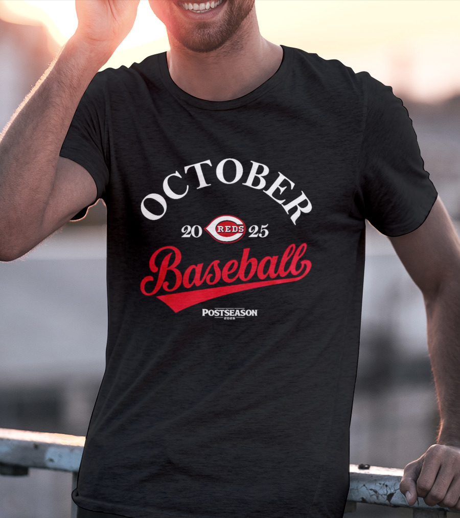 Cincinnati Reds October Baseball 2025 Postseason T-Shirt
