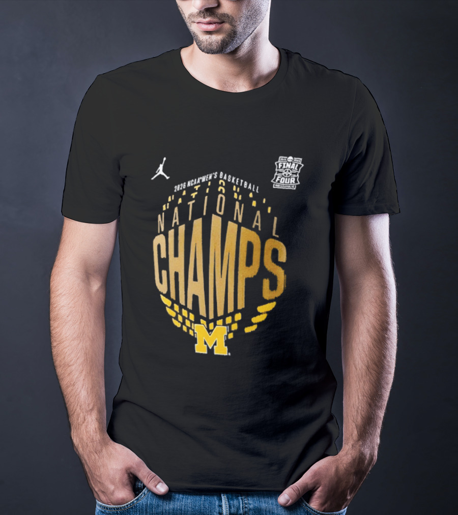 2026 Michigan Wolverines Men's Basketball National Champs Locker Room T-Shirt