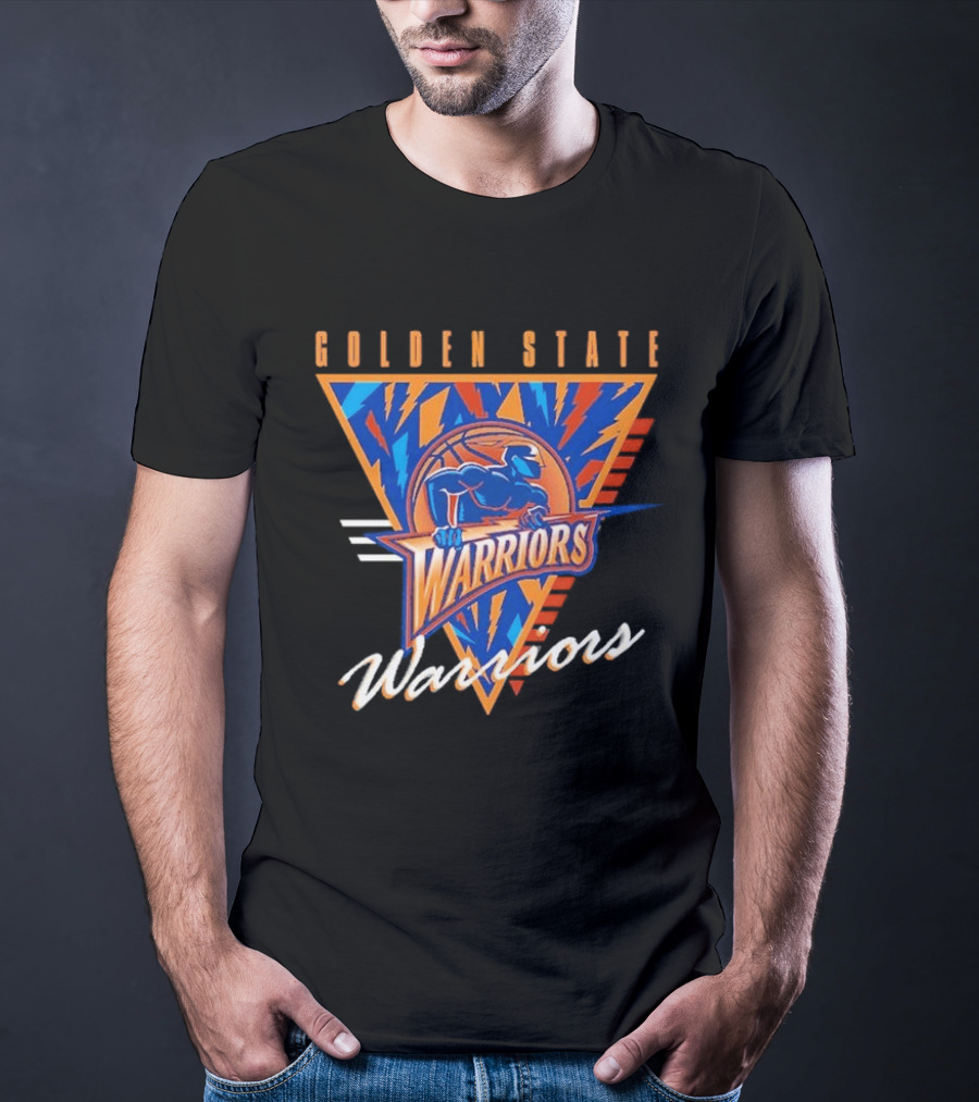 Mitchell & Ness Black Golden State Warriors Worldwide Collection Tri Vintage Team T-Shirt
