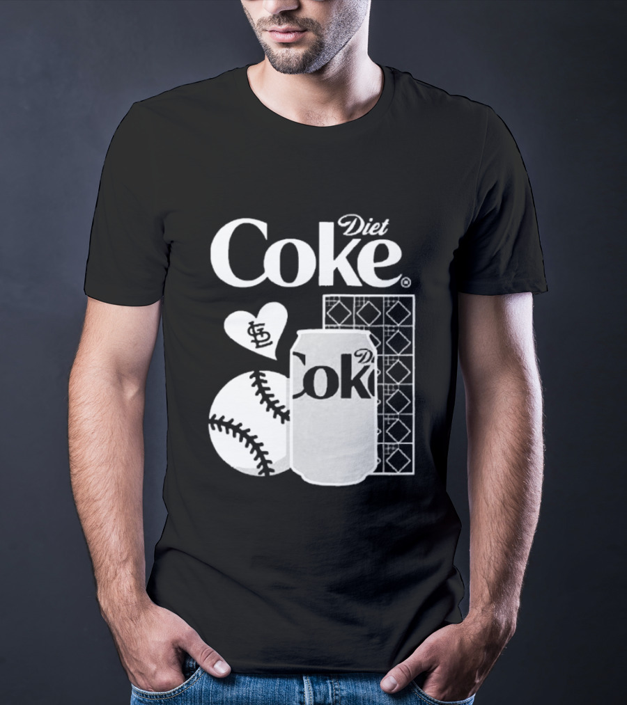 St. Louis Cardinals Diet Coke Night Baseball Can Heart 2026 T-Shirt