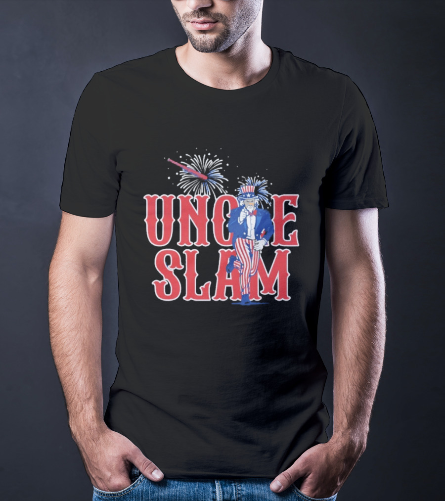 Uncle Slam Aaron Judge Team USA 2026 World Baseball Classic Uncle Sam Fireworks T-Shirt