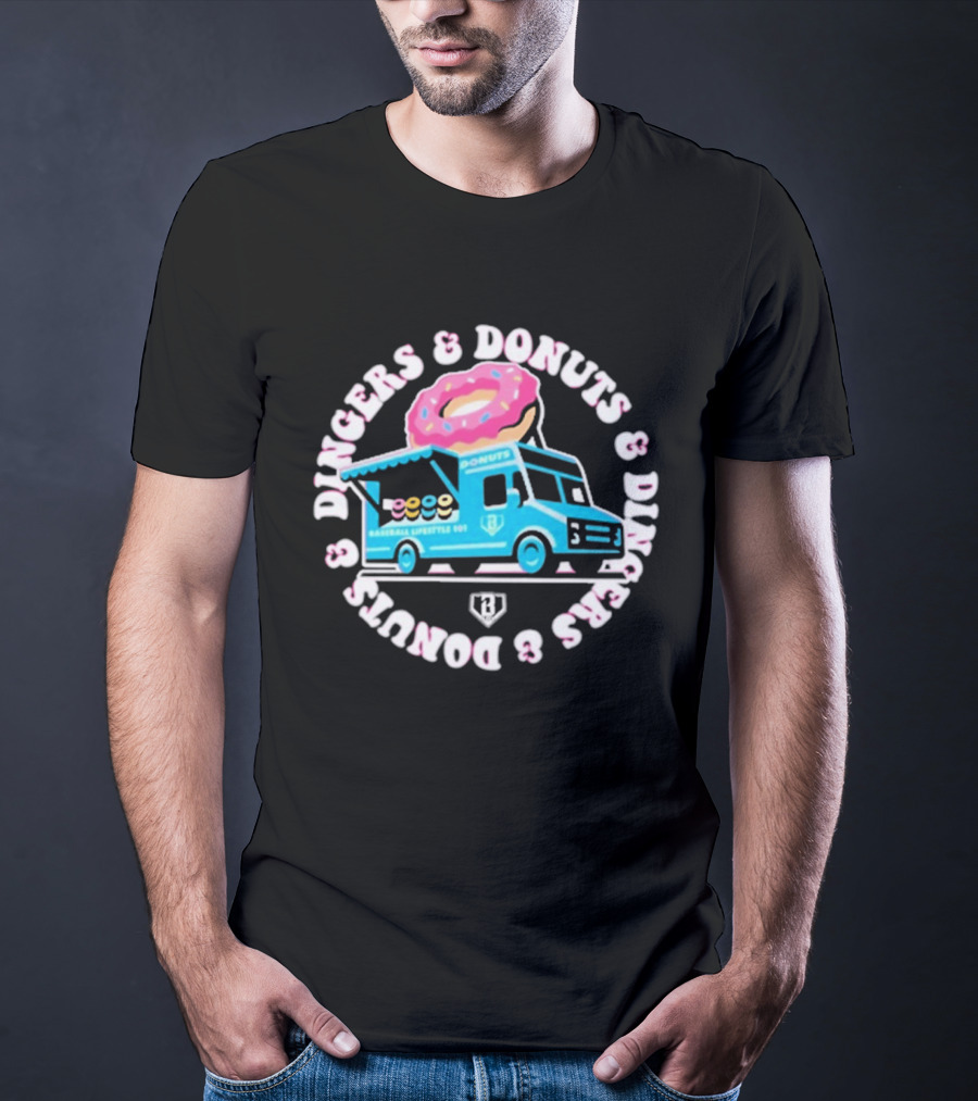 Baseball Lifestyle 101 Dingers And Donuts Youth Donut Truck T-Shirt