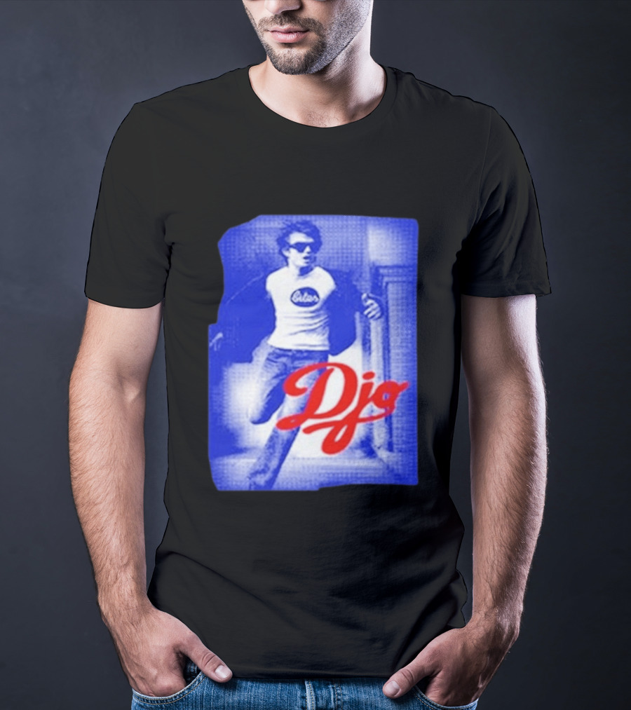 DJO Oficial Tienda Lollapalooza Estilo Vintage Azul Rojo T-Shirt