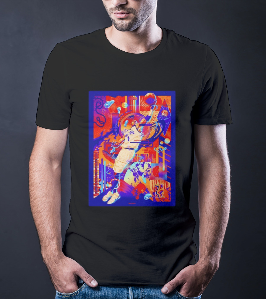 Tracy McGrady Orlando Magic Dunk Retro Style Blue T-Shirt