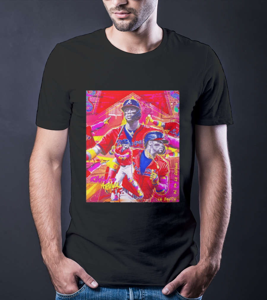 Ronald Acuña Jr Braves Atlanta Red Jersey Baseball Star Collage T-Shirt