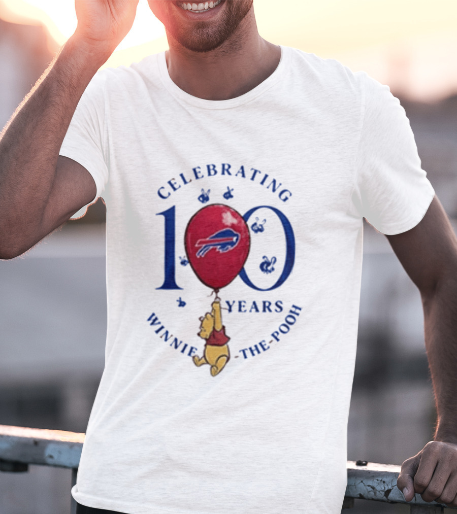 Celebrating 100 Years Winnie The Pooh Buffalo Bills Balloon T-Shirt