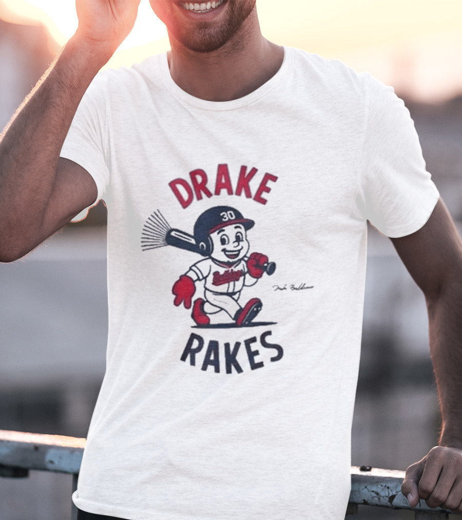 Drake Rakes Baseball Character With Number 30 And Rake Bat T-Shirt