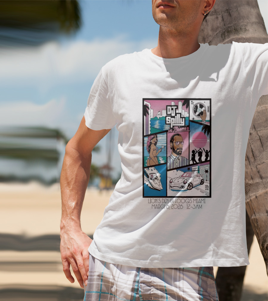 DJ Spilly In Miami March 6 2026 Iconic Nightlife Vibes T-Shirt