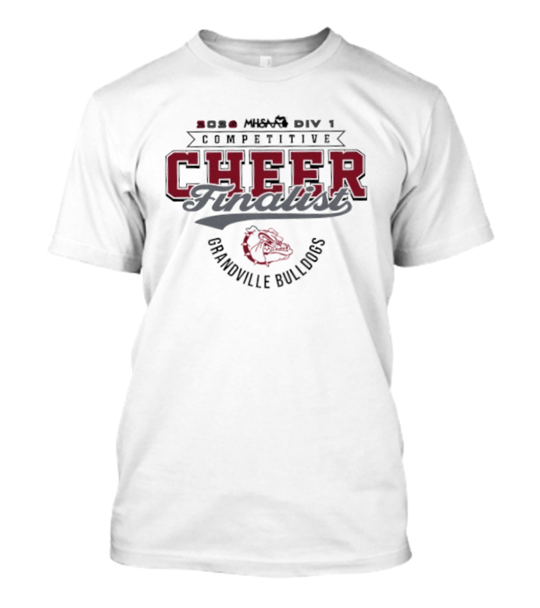 2026 MHSAA Div 1 Competitive Cheer Finalist Grandville Bulldogs T-Shirt