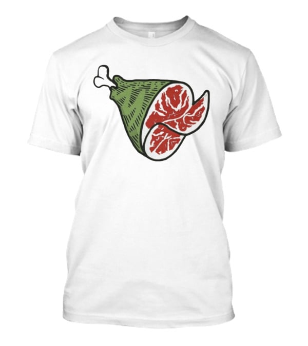 Ham Bone Cartoon Illustration Vintage Retro Clip T-Shirt