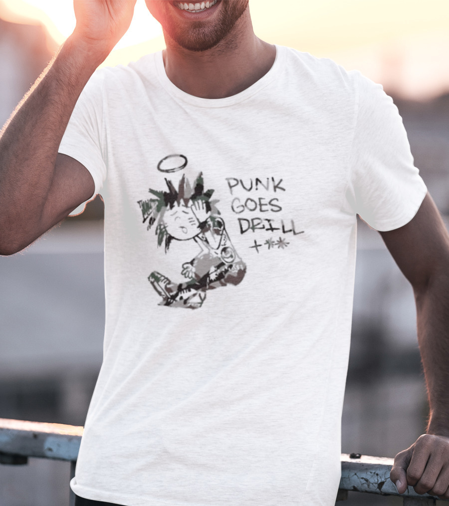 Punk Goes Drill Anniversary Halo Angel Drawing T-Shirt