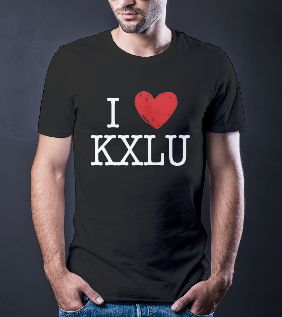 I Love KXLU Radio Station Red Heart T-Shirt