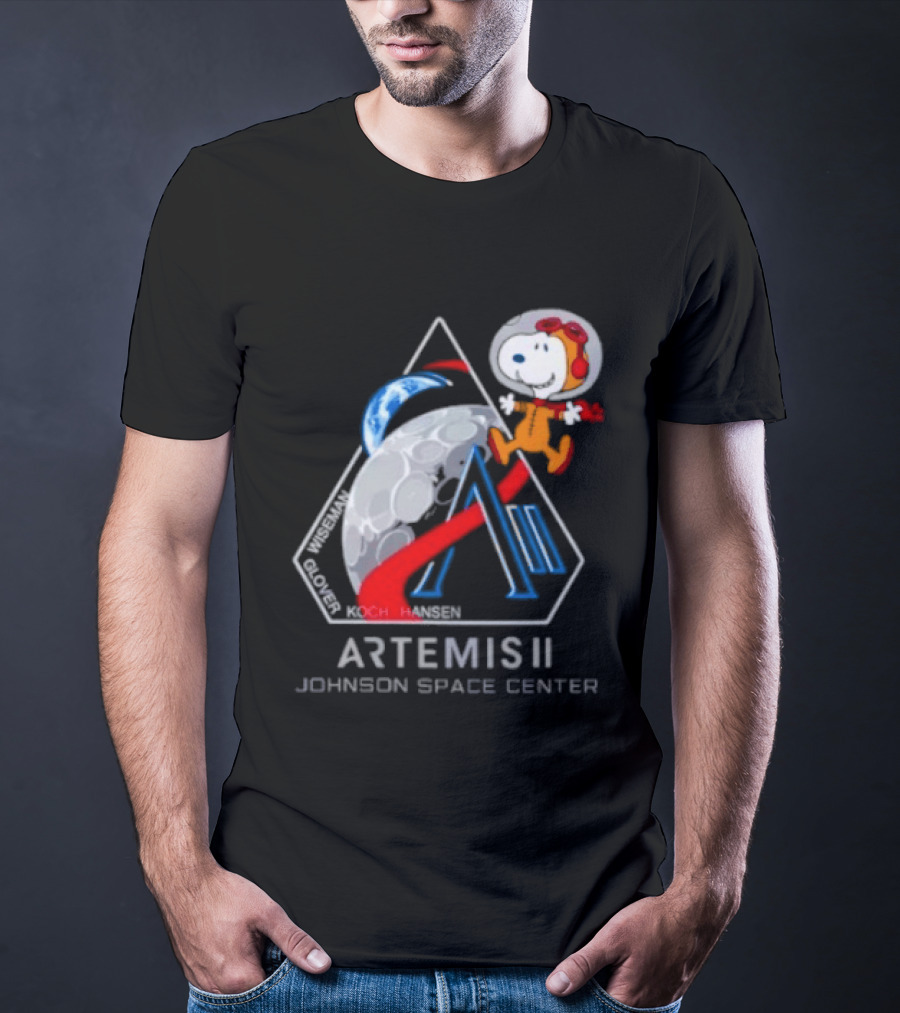 Artemis II Snoopy Johnson Space Center NASA Moon Mission T-Shirt