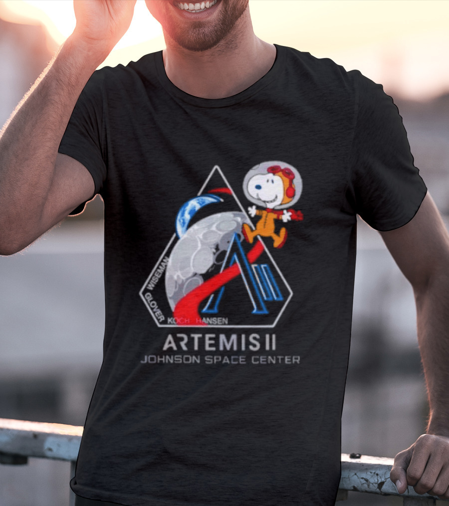 Artemis II Snoopy Johnson Space Center NASA Moon Mission T-Shirt
