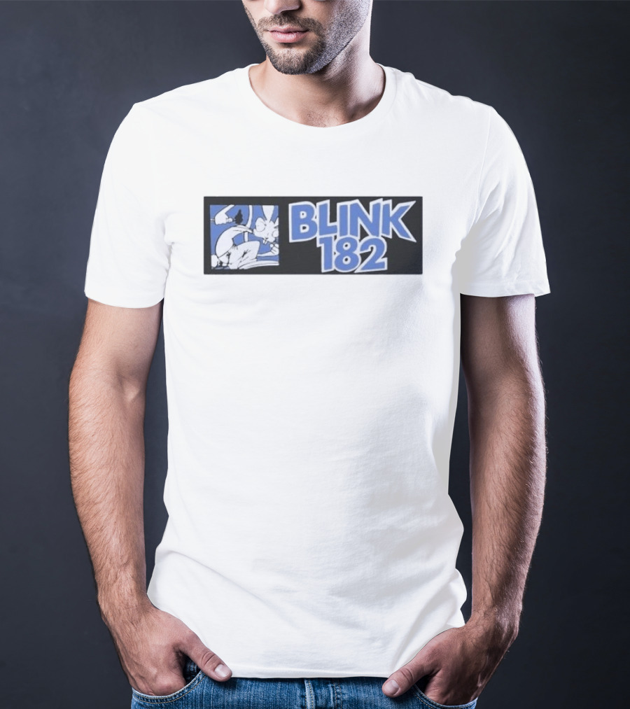 Blink 182 Limited Edition Blue White Cartoon Art 25 Box T-Shirt