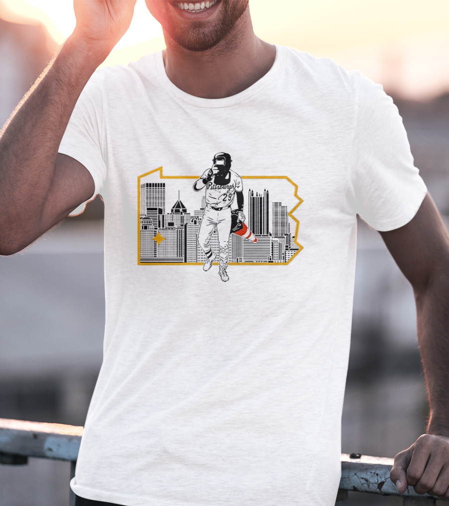 Fear The Cone Ryan O'Hearn Pittsburgh Pirates Baseball Pennsylvania Skyline T-Shirt