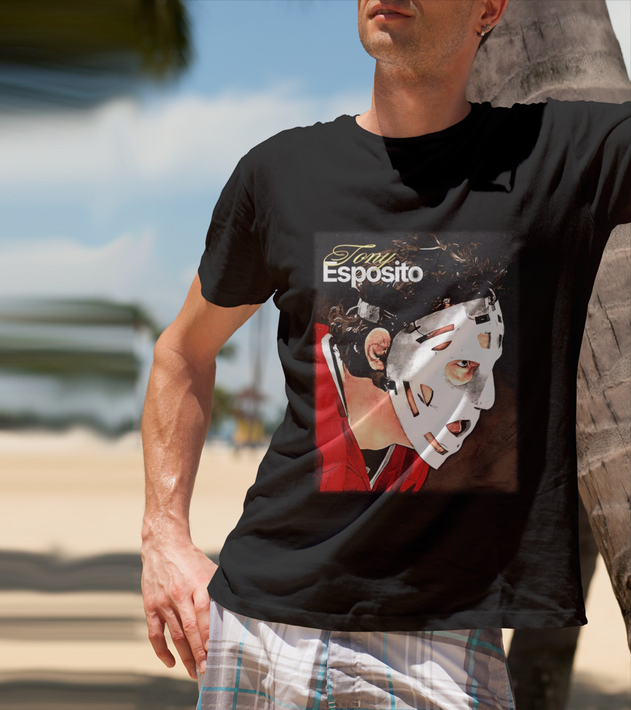 Tony Esposito Chicago Blackhawks NHL Mask Retro Hockey T-Shirt