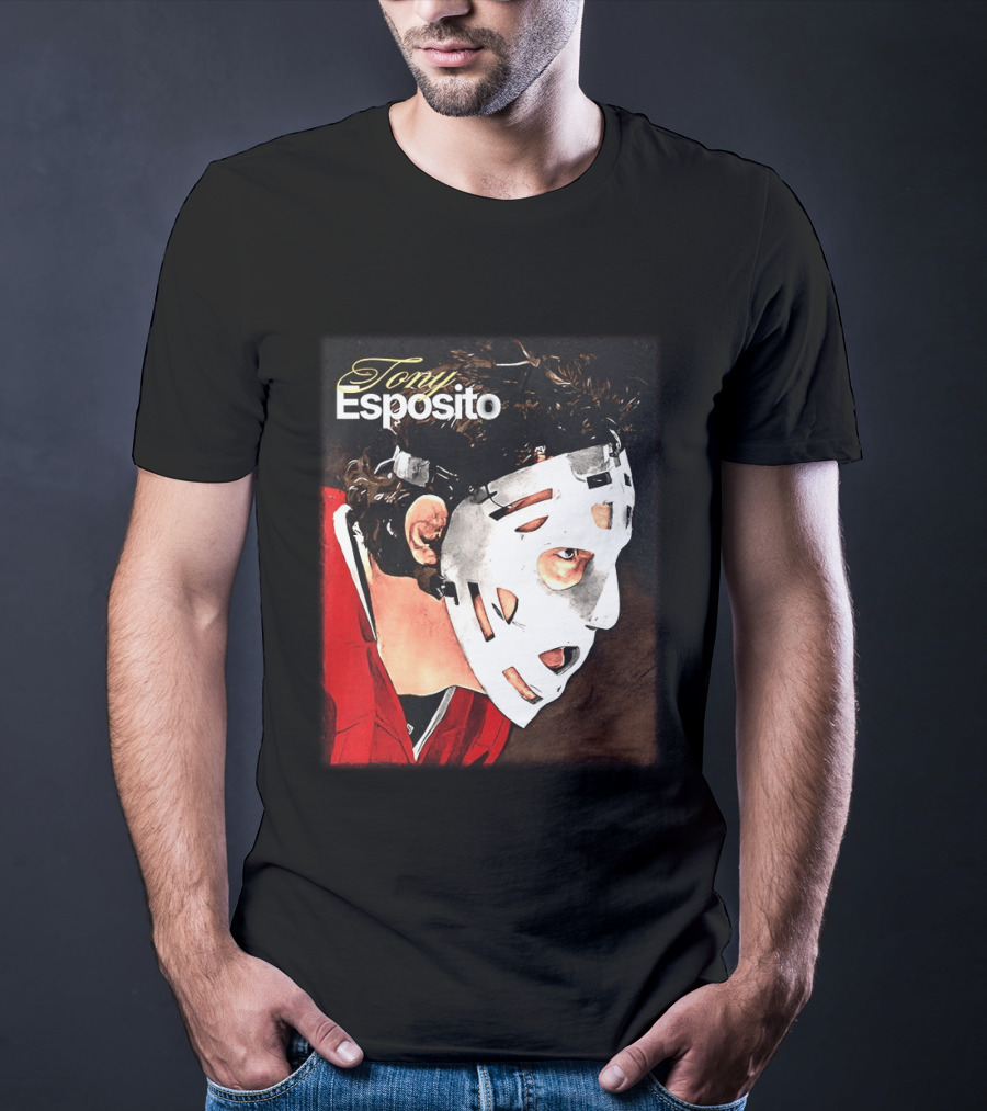Tony Esposito Chicago Blackhawks NHL Mask Retro Hockey T-Shirt
