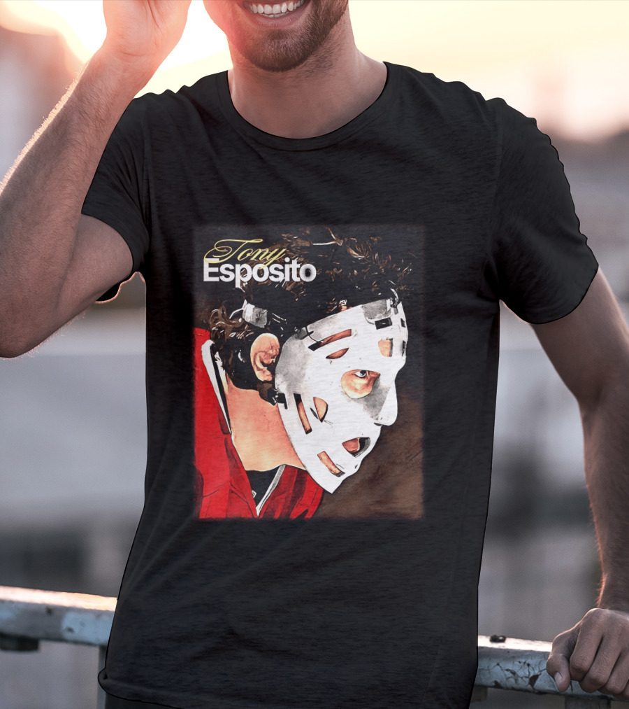 Tony Esposito Chicago Blackhawks NHL Mask Retro Hockey T-Shirt
