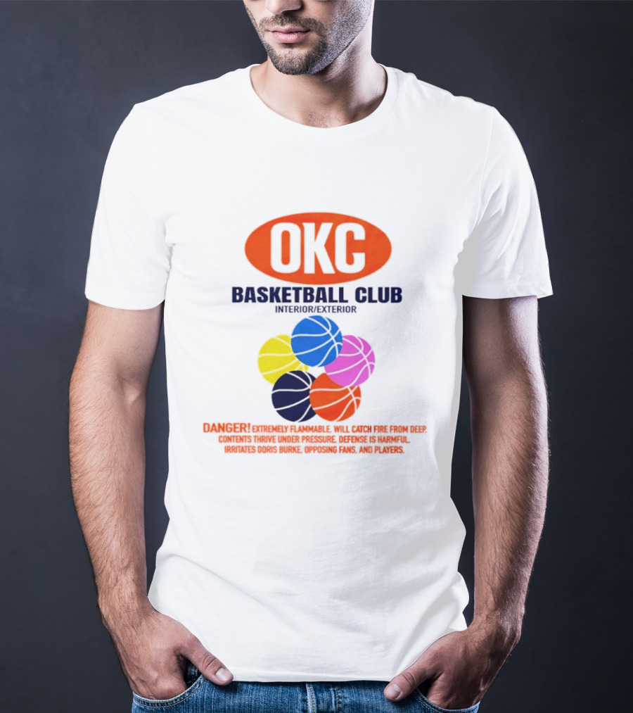 OKC Basketball Club Five Color Interior Exterior Balls T-Shirt