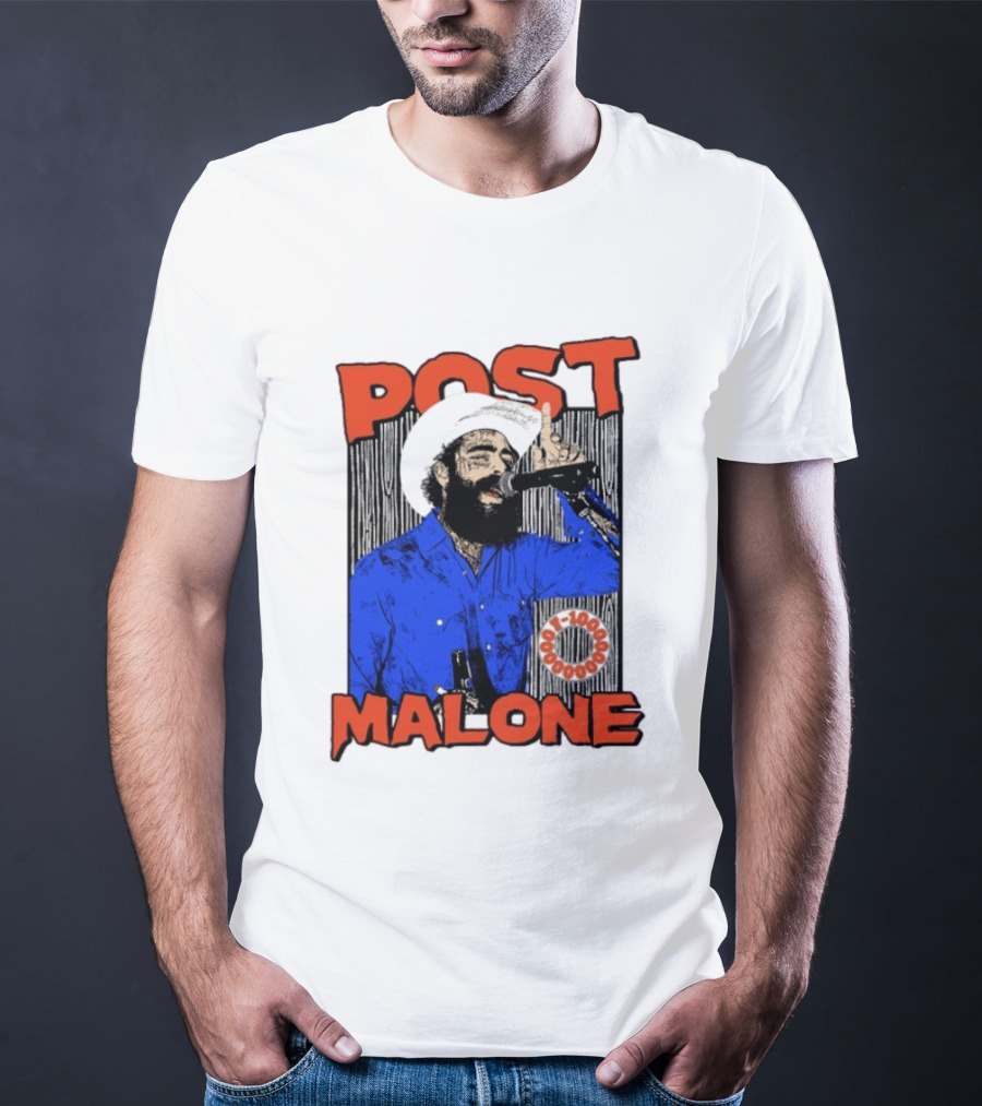 Post Malone Western Cowboy Singer Music Performance T-Shirt