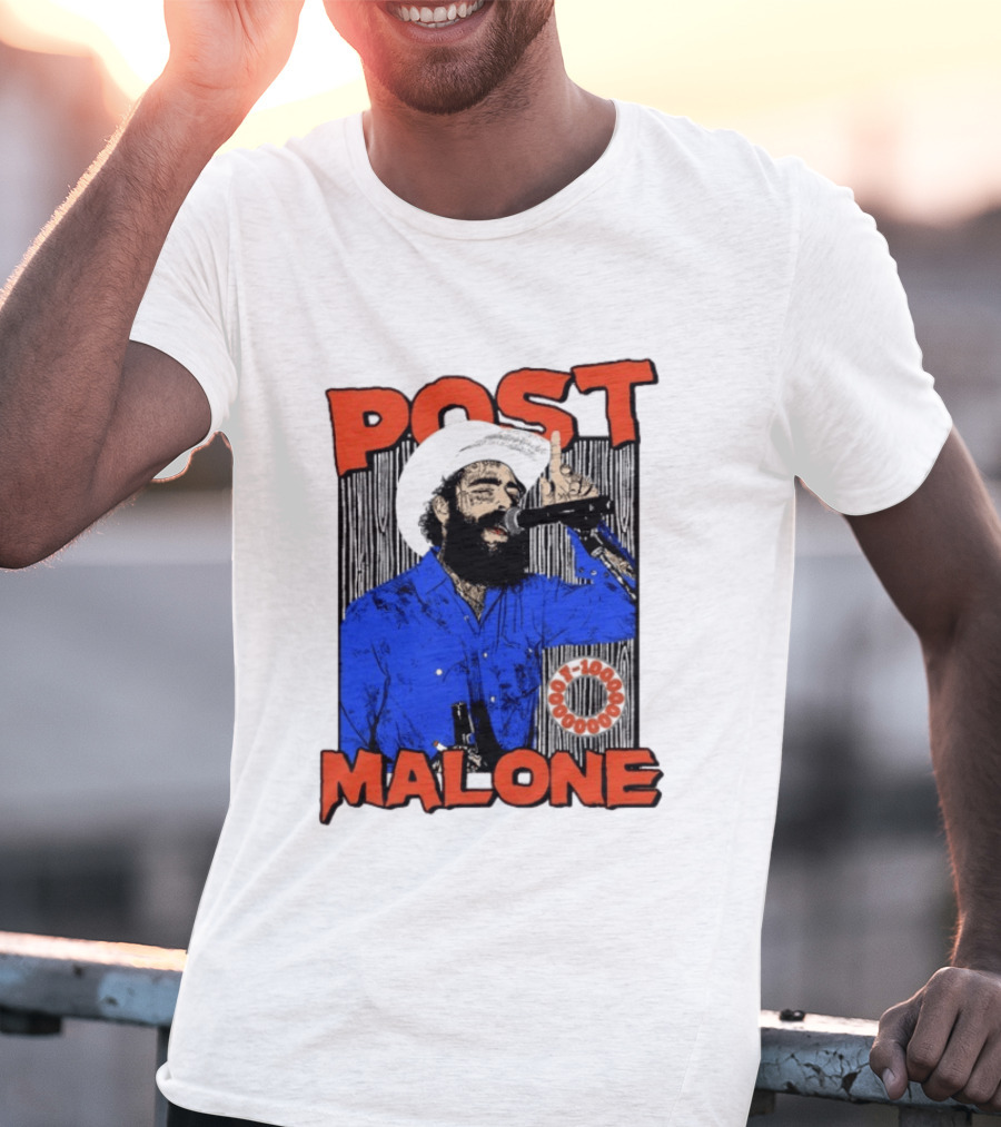 Post Malone Western Cowboy Singer Music Performance T-Shirt