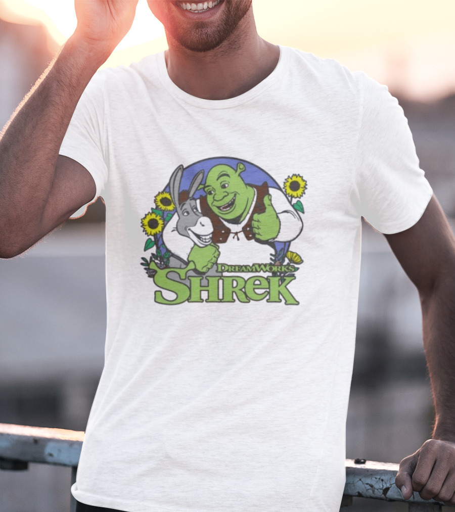 Shrek Donkey Thumbs Up Sunflowers DreamWorks T-Shirt