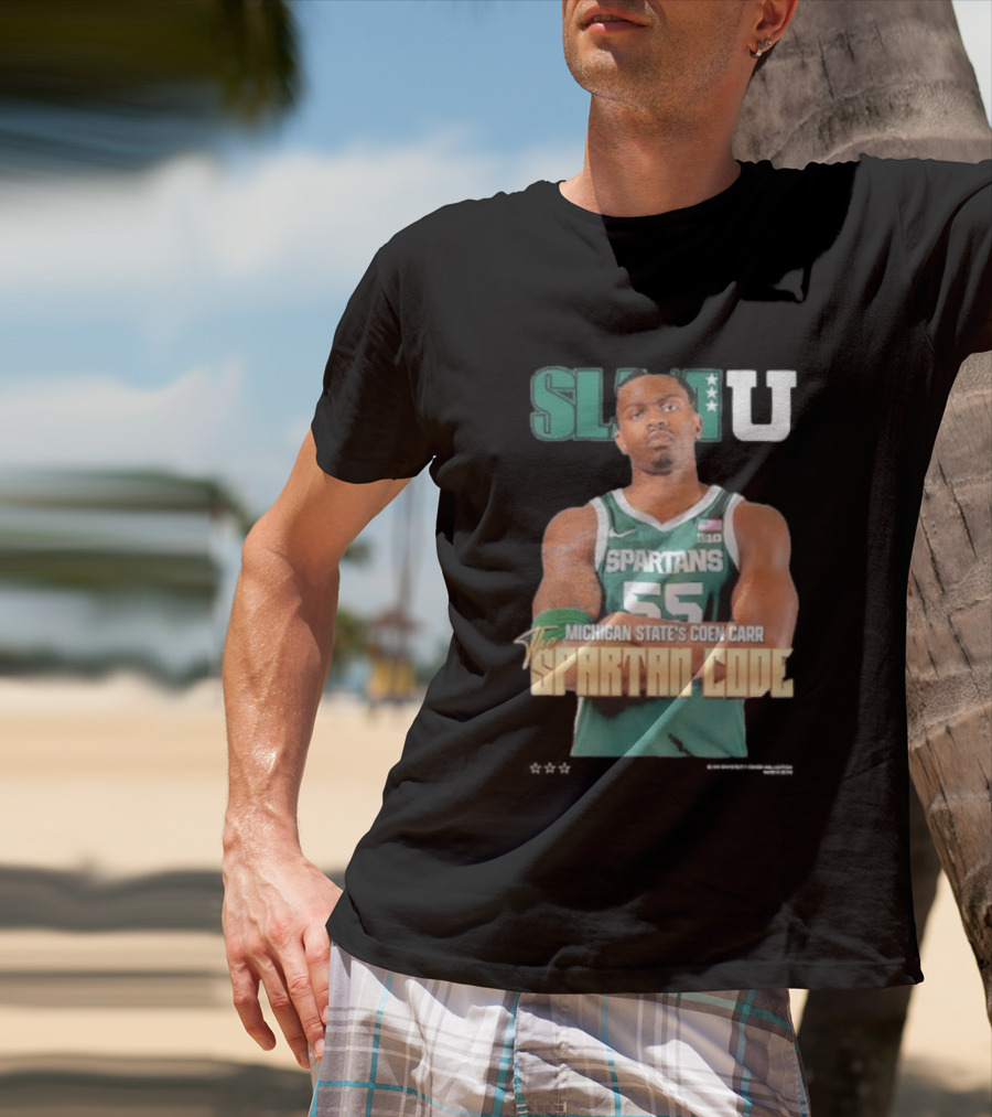 SLAMU Michigan State Spartans Coen Carr The Spartan Code T-Shirt