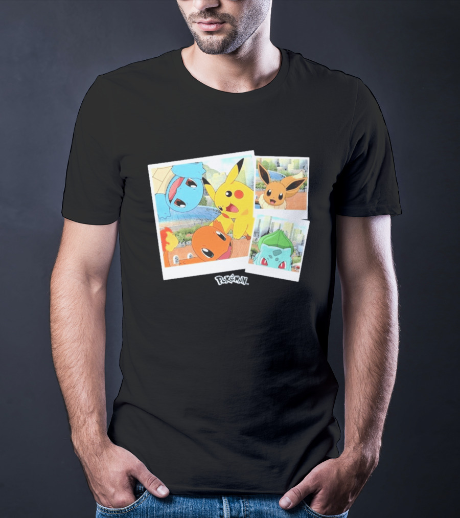 Pokemon Squirtle Pikachu Charmander Waterfront Adventure T-Shirt