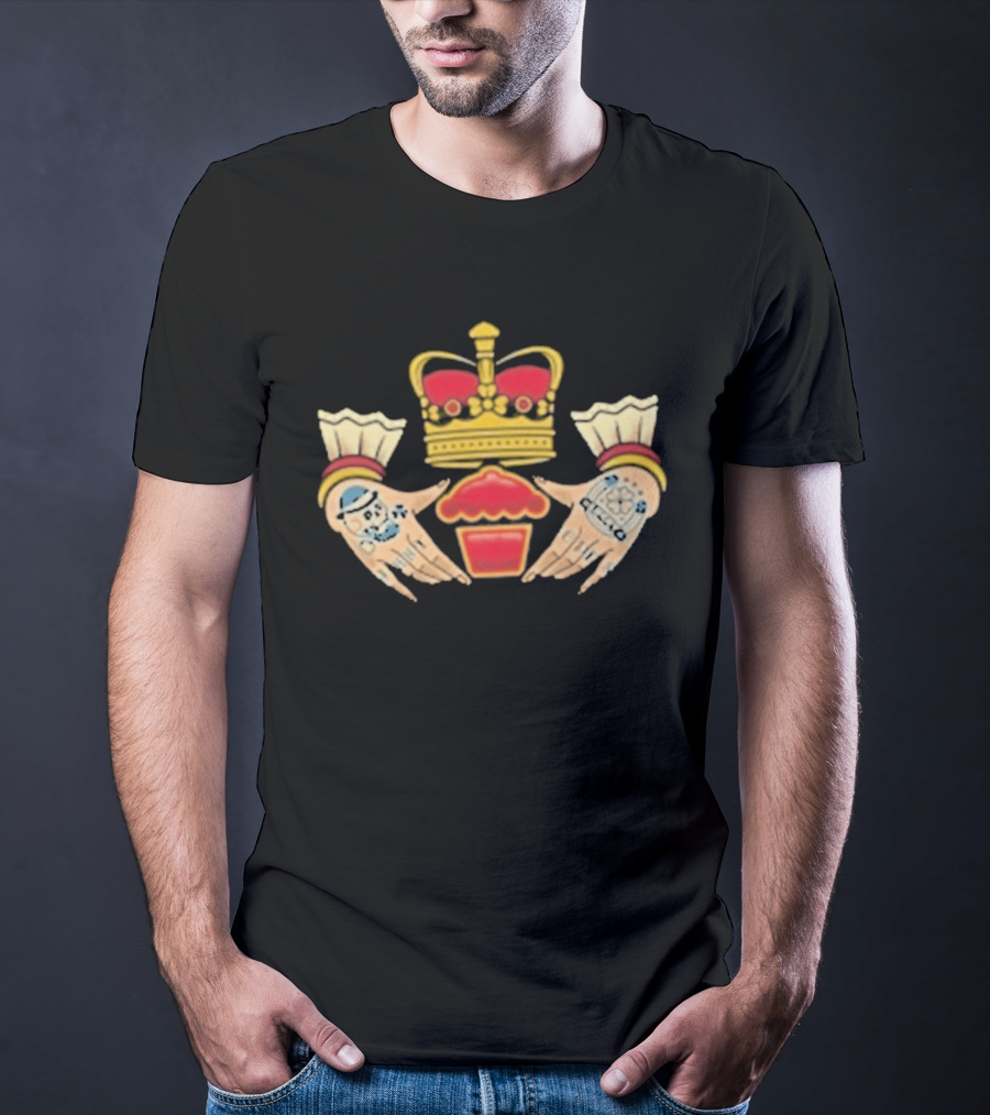 Johnny Cupcakes Claddagh Cakes Crown Hands Tattoo Cupcake T-Shirt