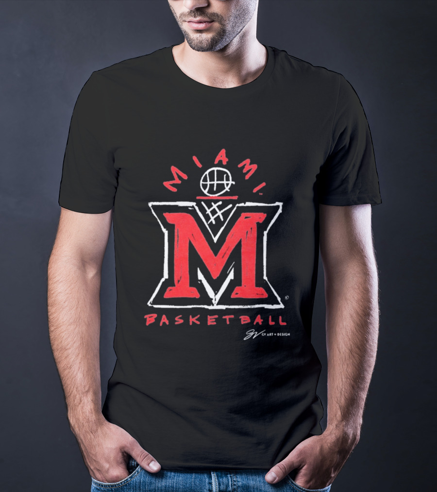 Miami M Basketball Net T-Shirt