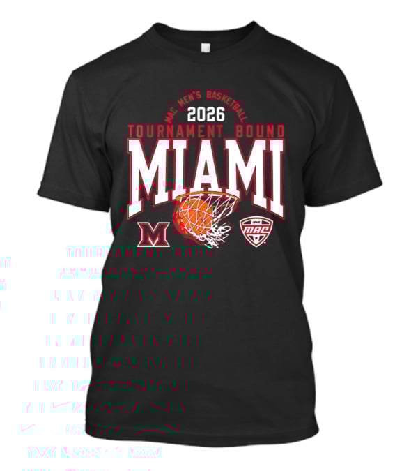 Miami RedHawks Men's Basketball 2026 Tournament Bound MAC Champions T-Shirt