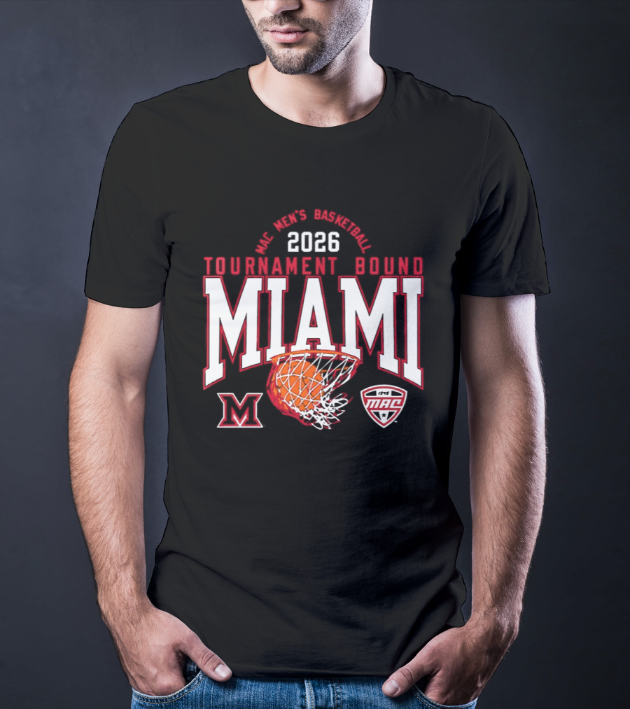Miami RedHawks Men's Basketball 2026 Tournament Bound MAC Champions T-Shirt
