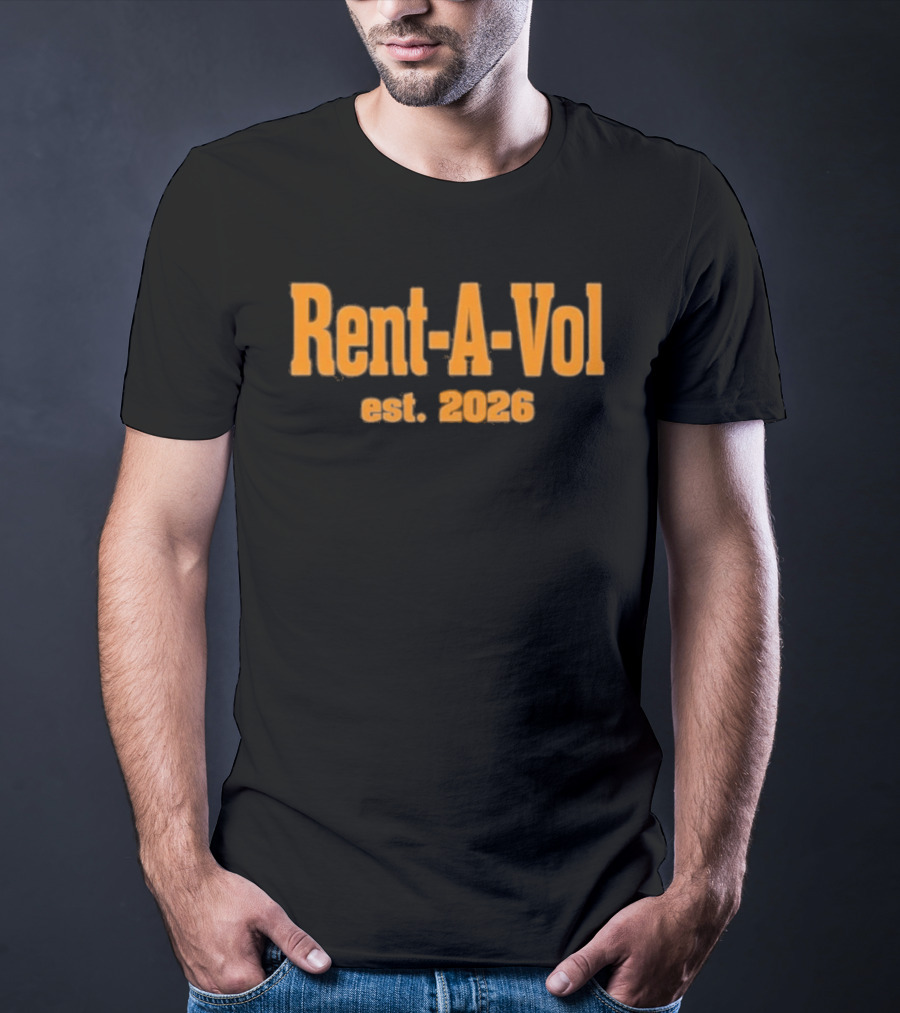 Rent A Vol Est. 2026 Vintage Style Retro Orange Font T-Shirt
