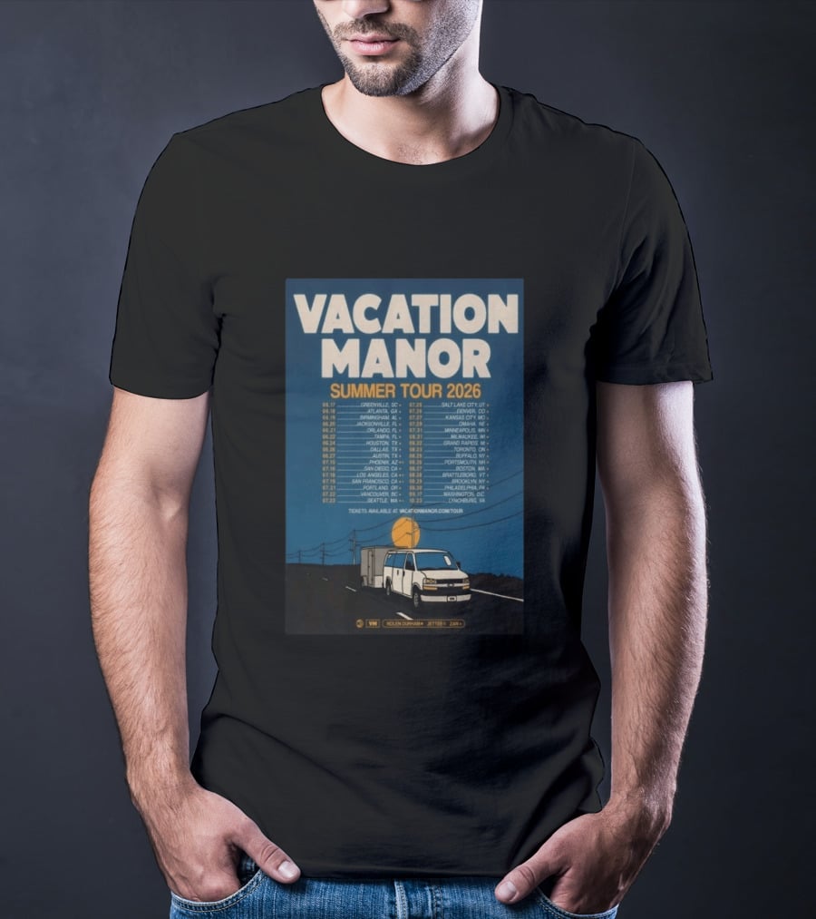Vacation Manor Summer Tour 2026 Concert Dates And Locations T-Shirt