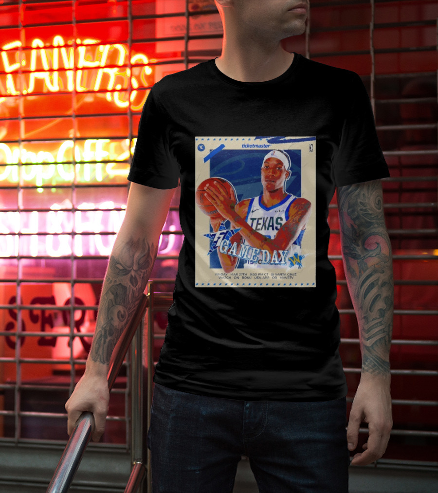Jamarion Sharp Texas Legends Game Day March 27 Santa Cruz NBA Roku UEN APP MAVSTV T-Shirt