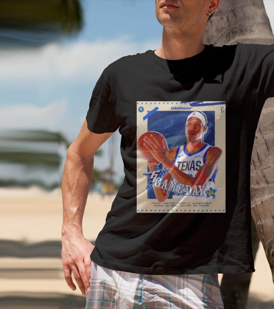 Jamarion Sharp Texas Legends Game Day March 27 Santa Cruz NBA Roku UEN APP MAVSTV T-Shirt