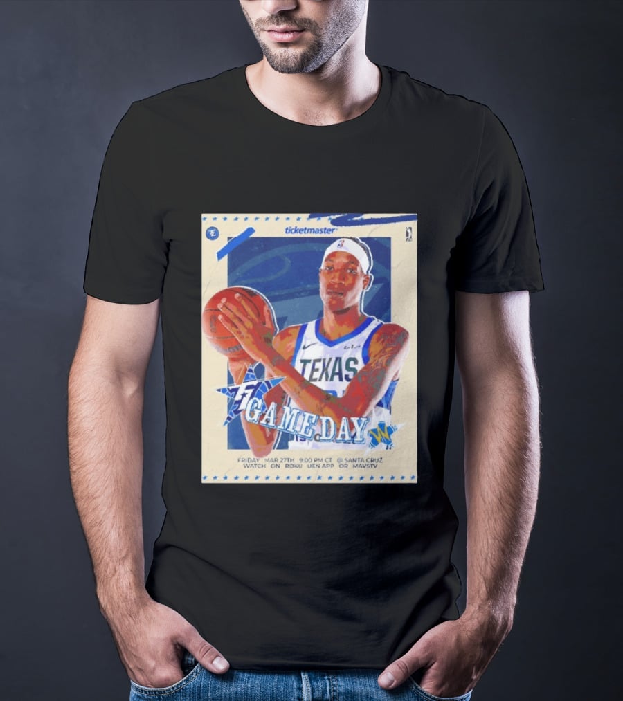 Jamarion Sharp Texas Legends Game Day March 27 Santa Cruz NBA Roku UEN APP MAVSTV T-Shirt