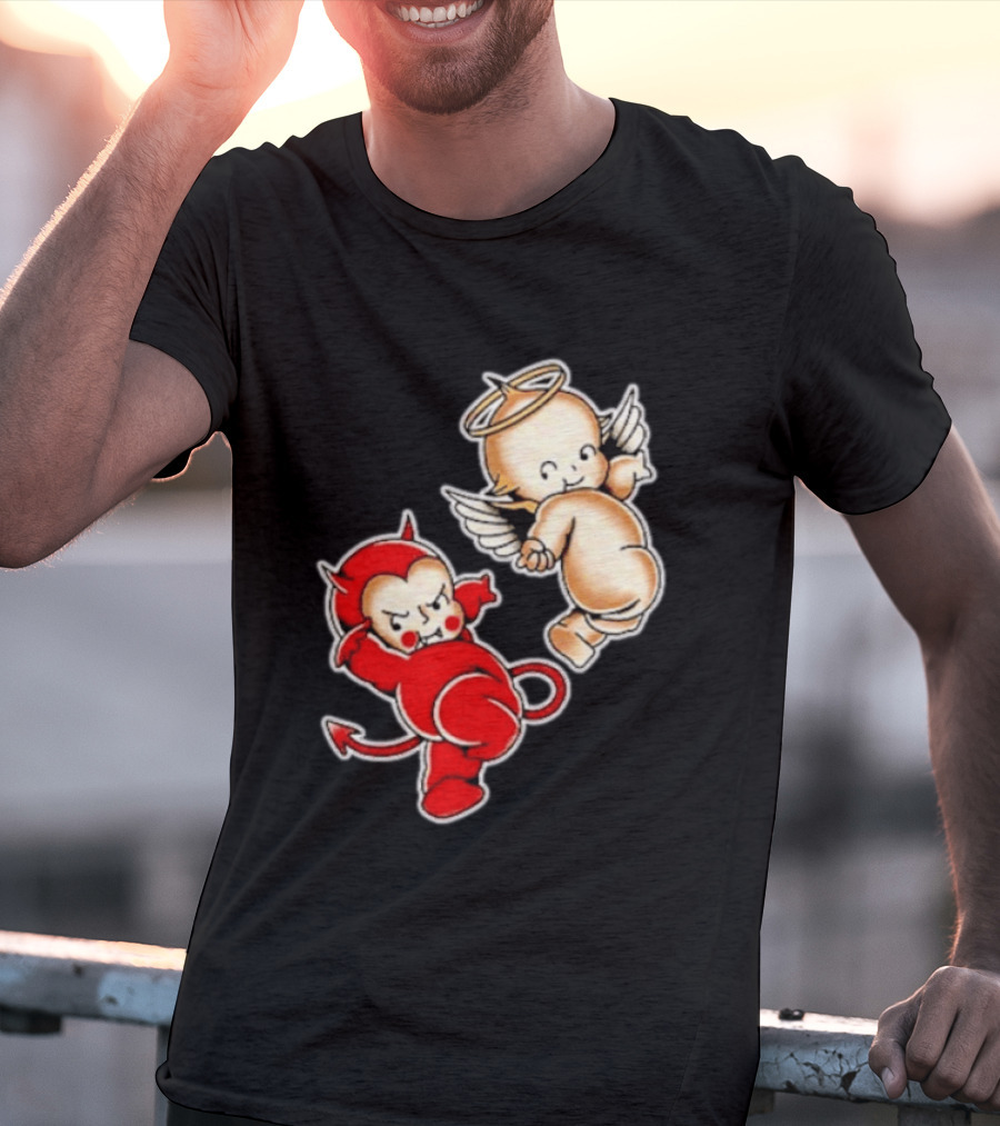 Kewpie Baby Devil Angel Cherubs Vintage Style Cute Cartoon Characters T-Shirt