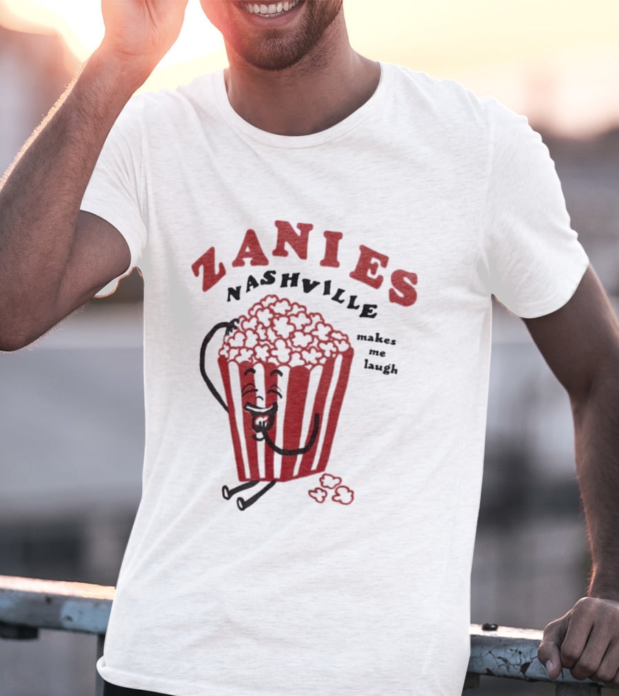 Zanies Nashville Makes Me Laugh Popcorn Cartoon T-Shirt