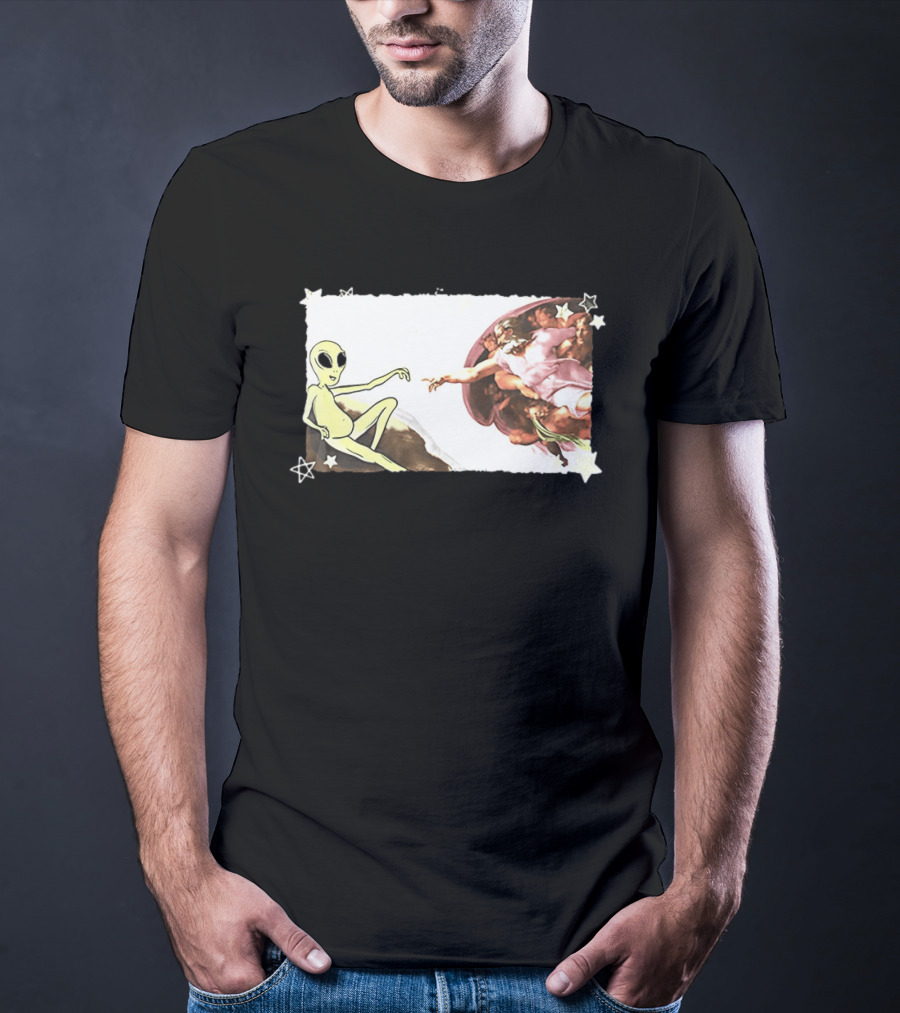 Big And Tall The Creation Of Aliens Extraterrestrial Renaissance Humor T-Shirt