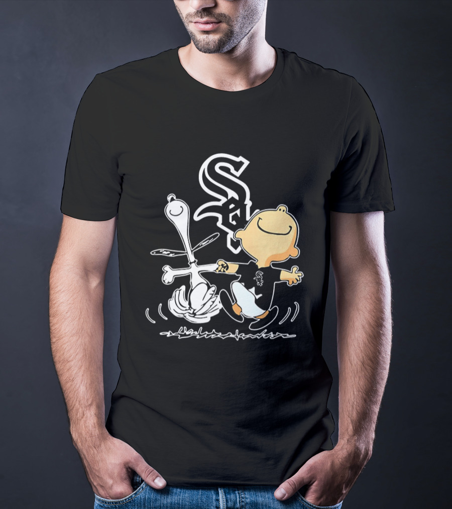 Charlie Brown Snoopy Chicago White Sox Dance Peanuts Comic Strip T-Shirt