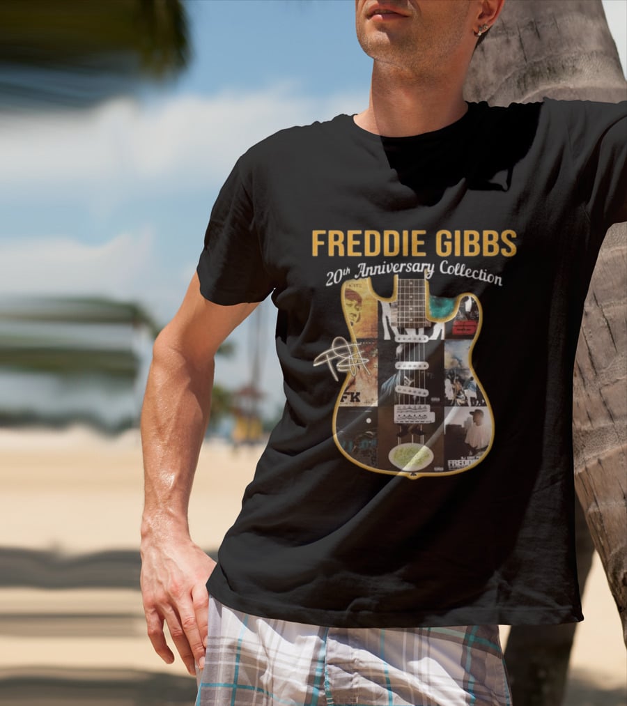 Freddie Gibbs 20th Anniversary Collection Guitar Album T-Shirt