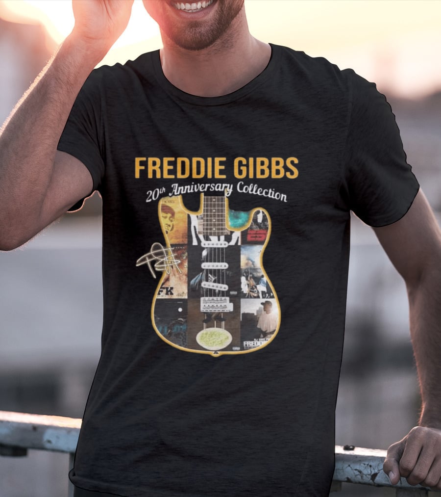 Freddie Gibbs 20th Anniversary Collection Guitar Album T-Shirt