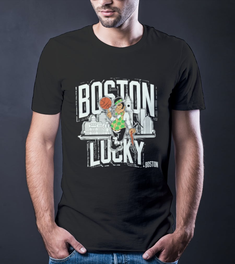 Boston Celtics Lucky City Basketball Skyline T-Shirt