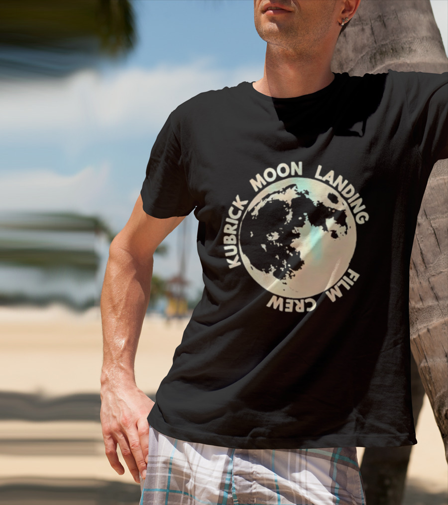 Kubrick Moon Landing Film Crew Circle Lunar T-Shirt